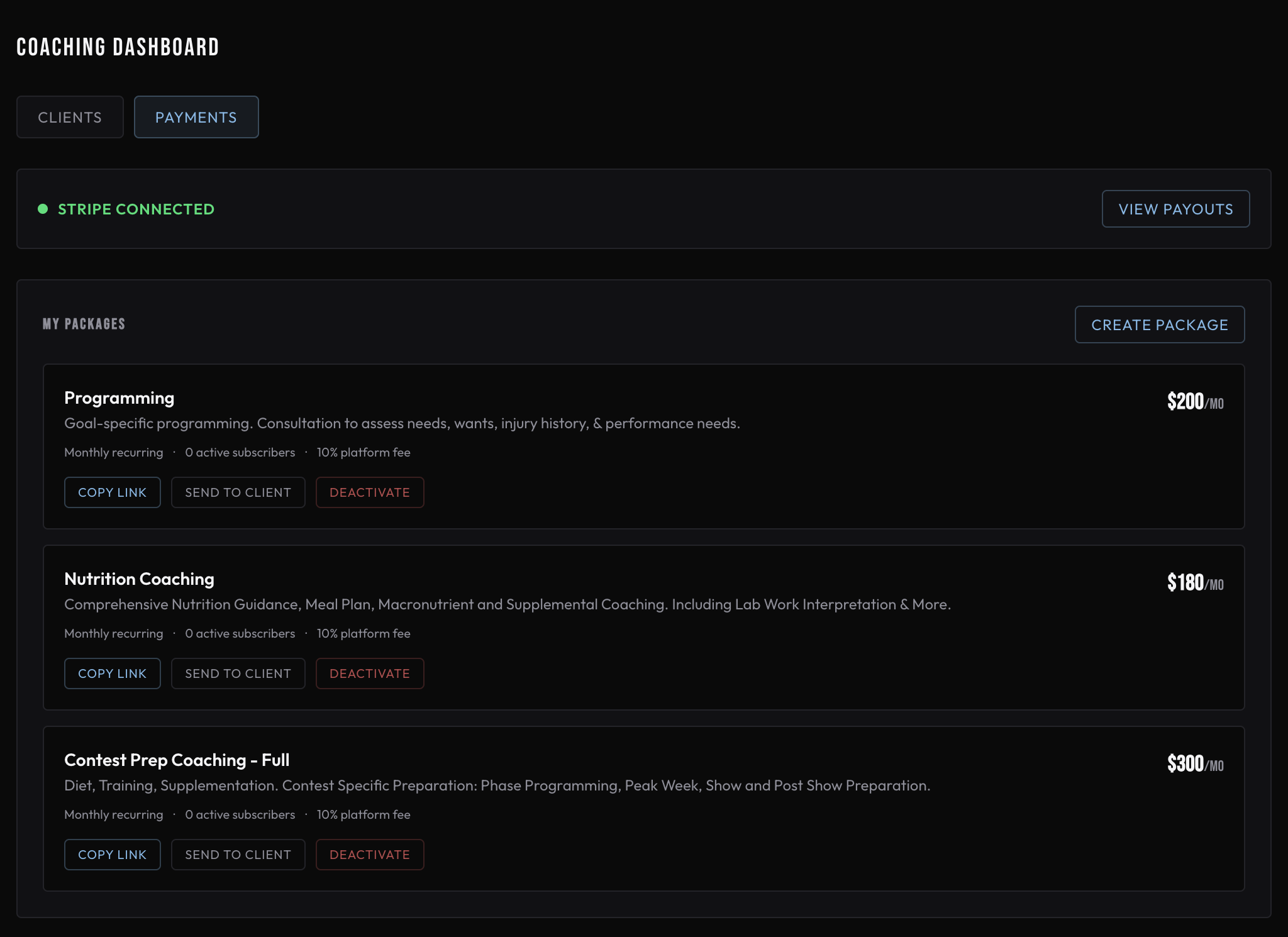 Coaching Dashboard
