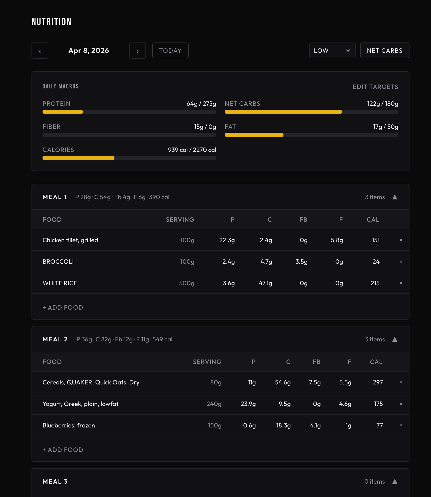 Nutrition Tracker